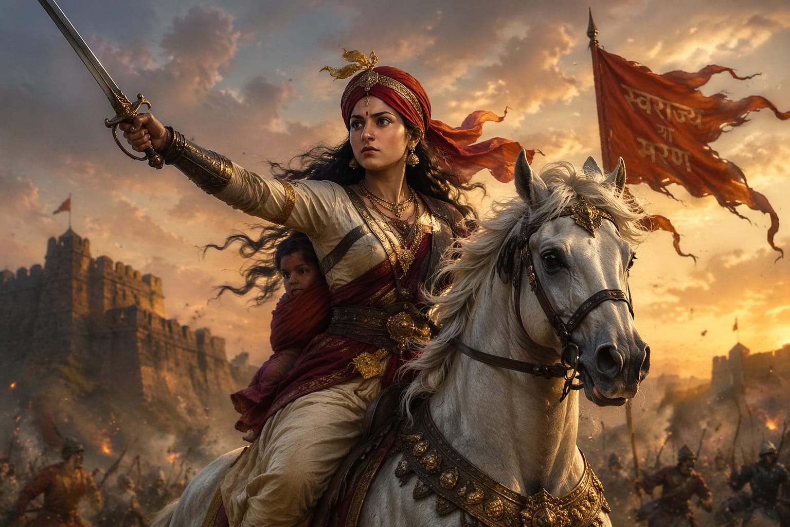 LAXMI BAI WEARING TURBAN